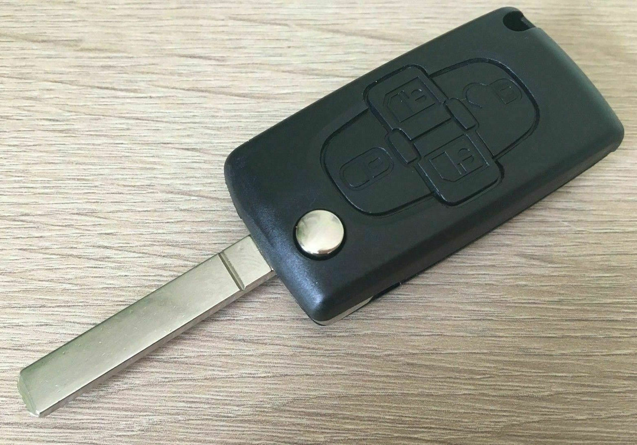 Fits PEUGEOT 1007 CITROEN C8 4 Button Remote Key Shell Case VA2 Blade No Grove