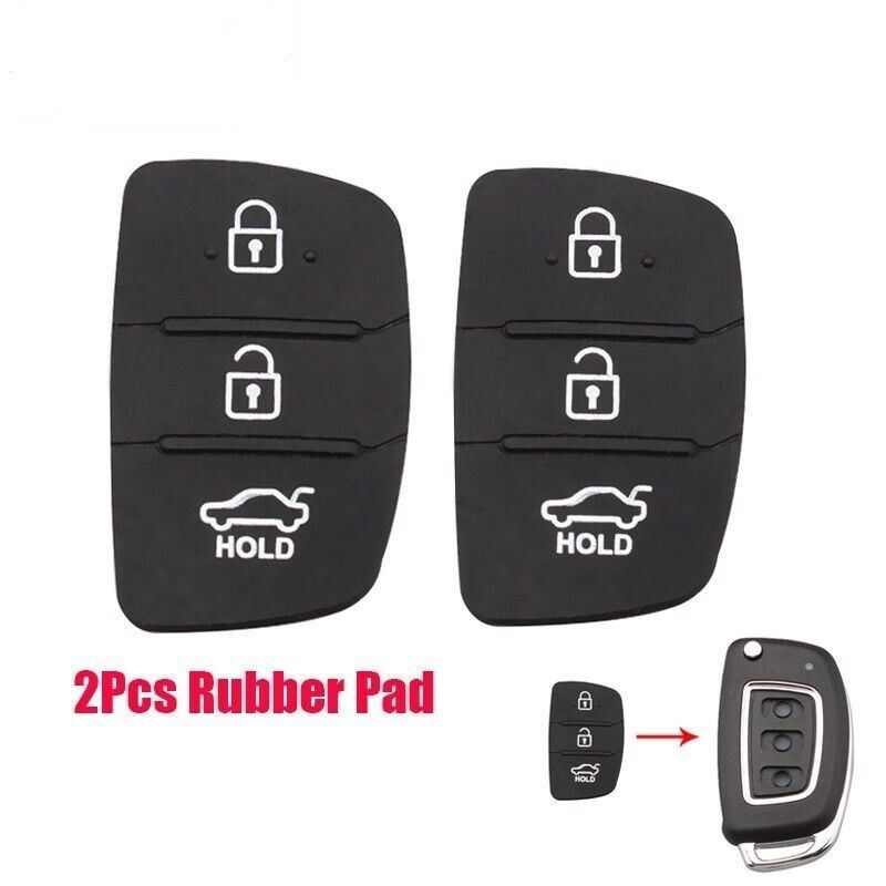 For Hyundai ix20 ix30 ix35 ix45 3 Button Rubber Key Pad - 2PCS