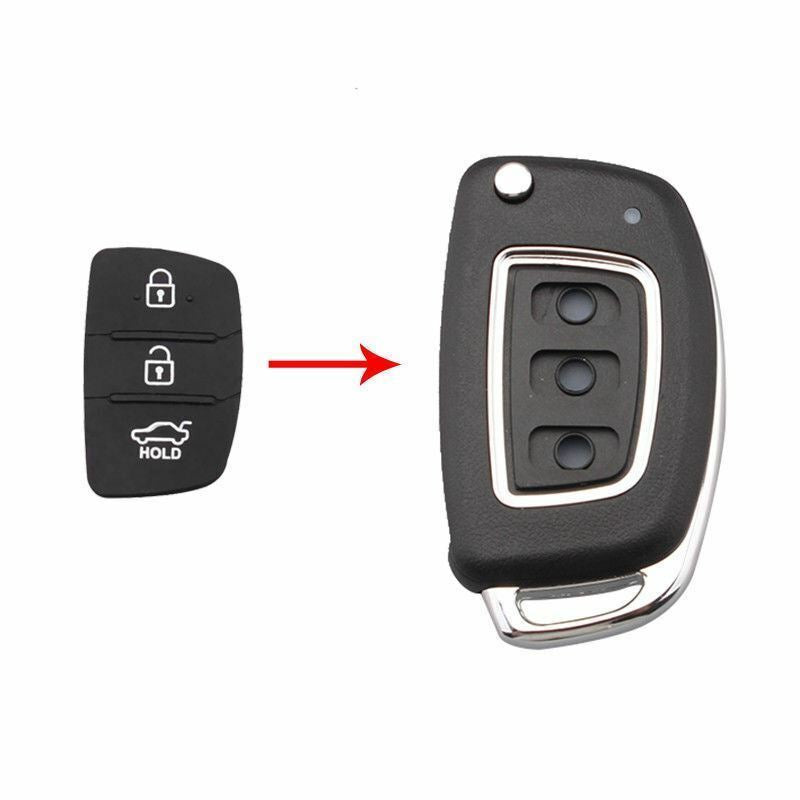 For Hyundai ix20 ix30 ix35 ix45 3 Button Rubber Key Pad - 2PCS