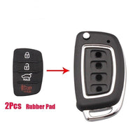 Thumbnail for Fits Hyundai Black 4 Button Remote Key Shell Case Cover Replacement Rubber Pad