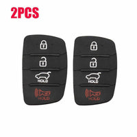 Thumbnail for Fits Hyundai Black 4 Button Remote Key Shell Case Cover Replacement Rubber Pad