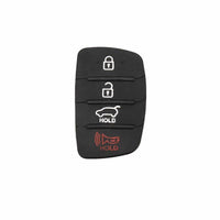 Thumbnail for Fits Hyundai Black 4 Button Remote Key Shell Case Cover Replacement Rubber Pad