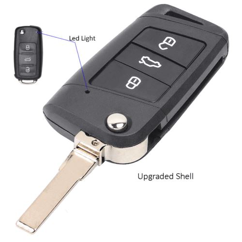 Fits VW Phaeton Touareg Golf VII Style 3 Button Car Key Fob