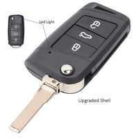 Thumbnail for Fits VW Phaeton Touareg Golf VII Style 3 Button Car Key Fob