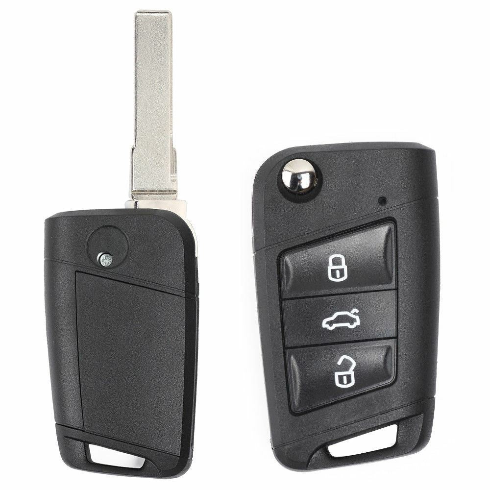 Fits VW Phaeton Touareg Golf VII Style 3 Button Car Key Fob