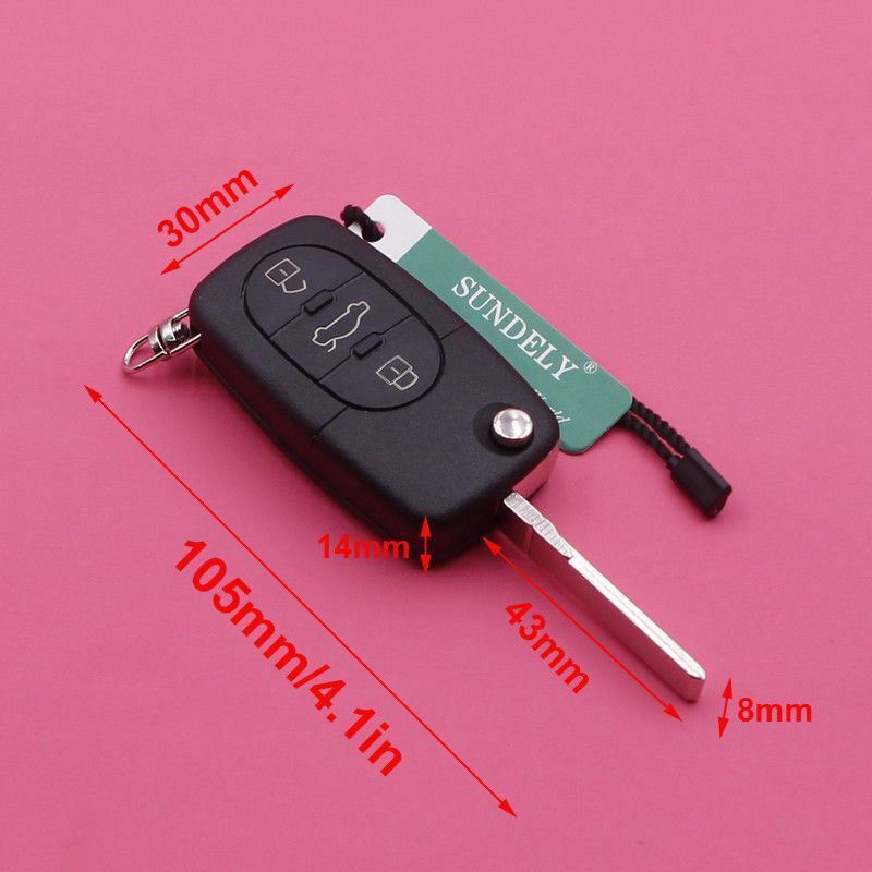 Fits Audi A6 TT 1998 - 2006 434MHz ID48 Chip 4D0837231K Car Remote Key fob