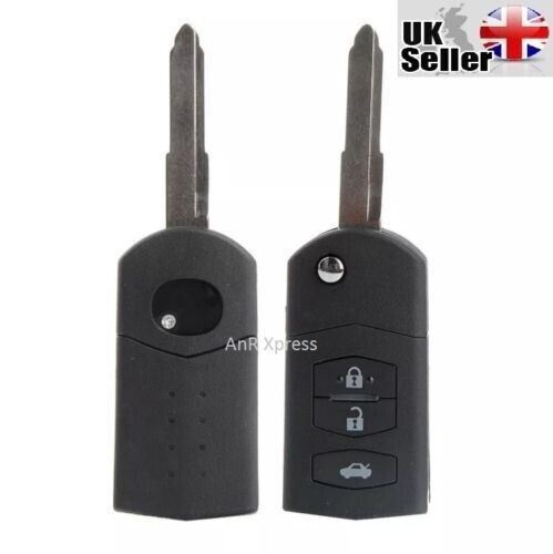 Fits MAZDA 2 3 6 RX8 MX5 3 Button FLIP REMOTE KEY FOB CASE WITH BLADE