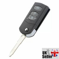 Thumbnail for Fits MAZDA 2 3 6 RX8 MX5 3 Button FLIP REMOTE KEY FOB CASE WITH BLADE