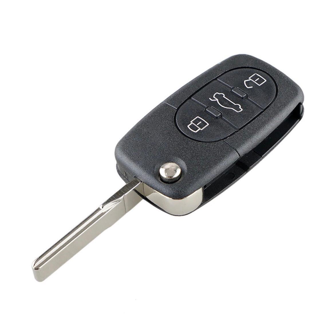 For Audi A3 A4 A6 A8 TT RS4 433MHz ID48 3 Button Folding Remote Car Key Fob