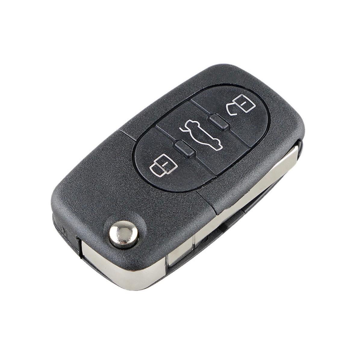 For Audi A3 A4 A6 A8 TT RS4 433MHz ID48 3 Button Folding Remote Car Key Fob