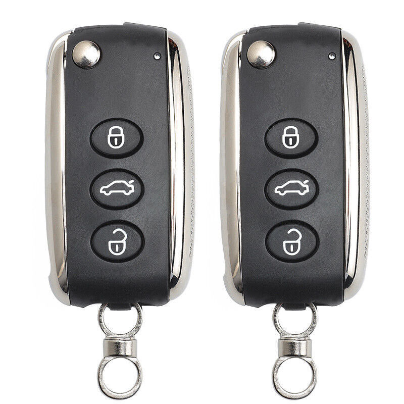 Fits Bentley Continental GT GTC 2006-10 Car Key Fob Case Shell - 2 PCS