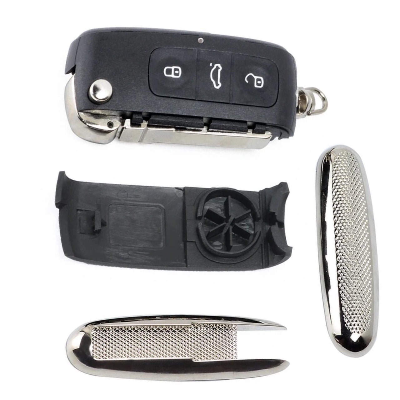 Fits VW Passat Tiguana Polo Bora Bentley 3 Button Flip Car Key Fob