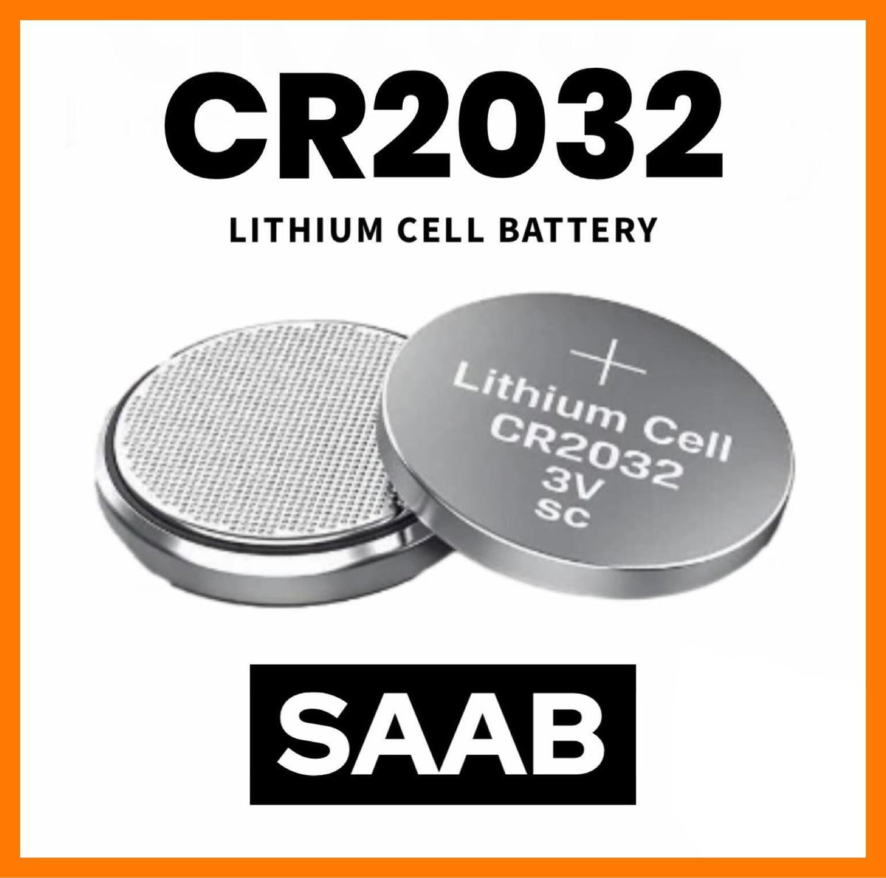 Car Key Fob CR2032 Battery Fits Saab Remote 9-3 9-5 9-7 - X2