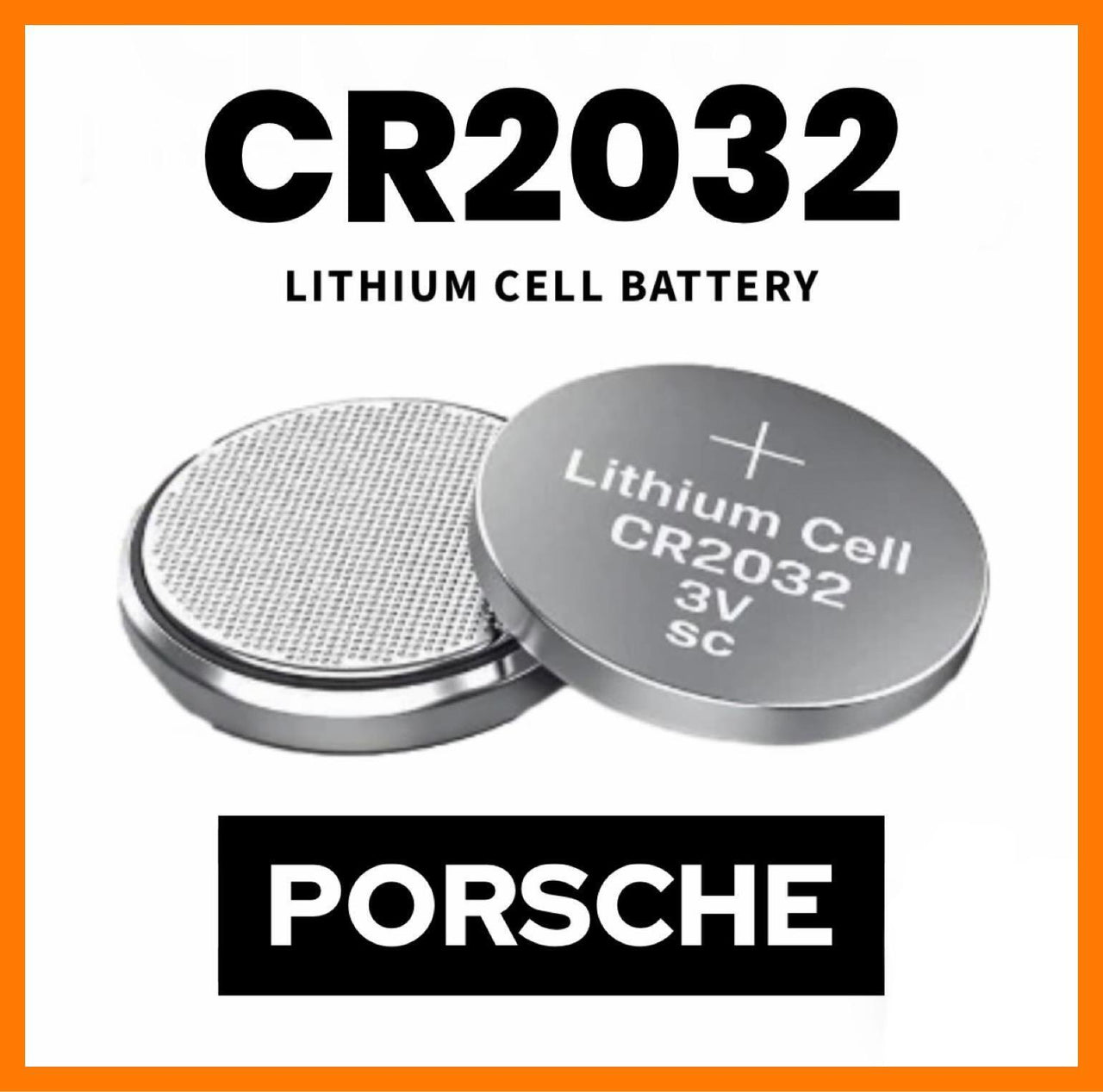 Car Key Fob CR2032  Coin Battery Fits Porsche 911 Boxer Cayenne Cayman Macan X2