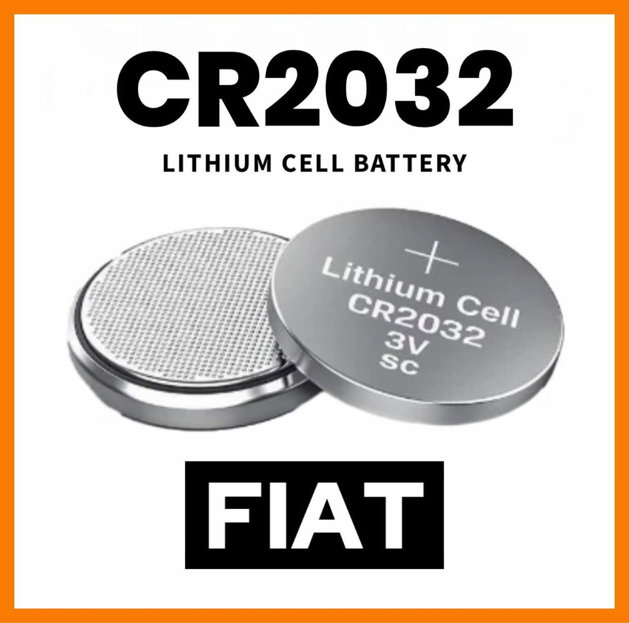 Car Key Fob CR2032 Battery Fits Fiat 500 Panda Punto Stilo Multipla 600 X2