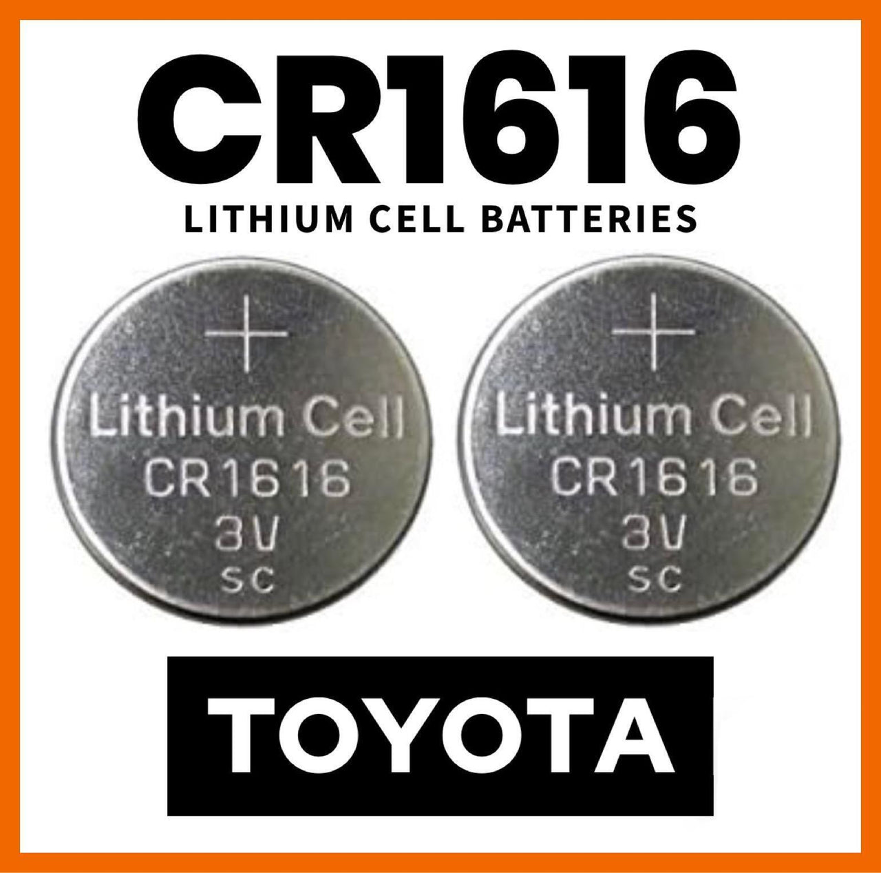 Car Key Fob CR1616 Coin Battery Fits Toyota Yaris Corolla Celica X2