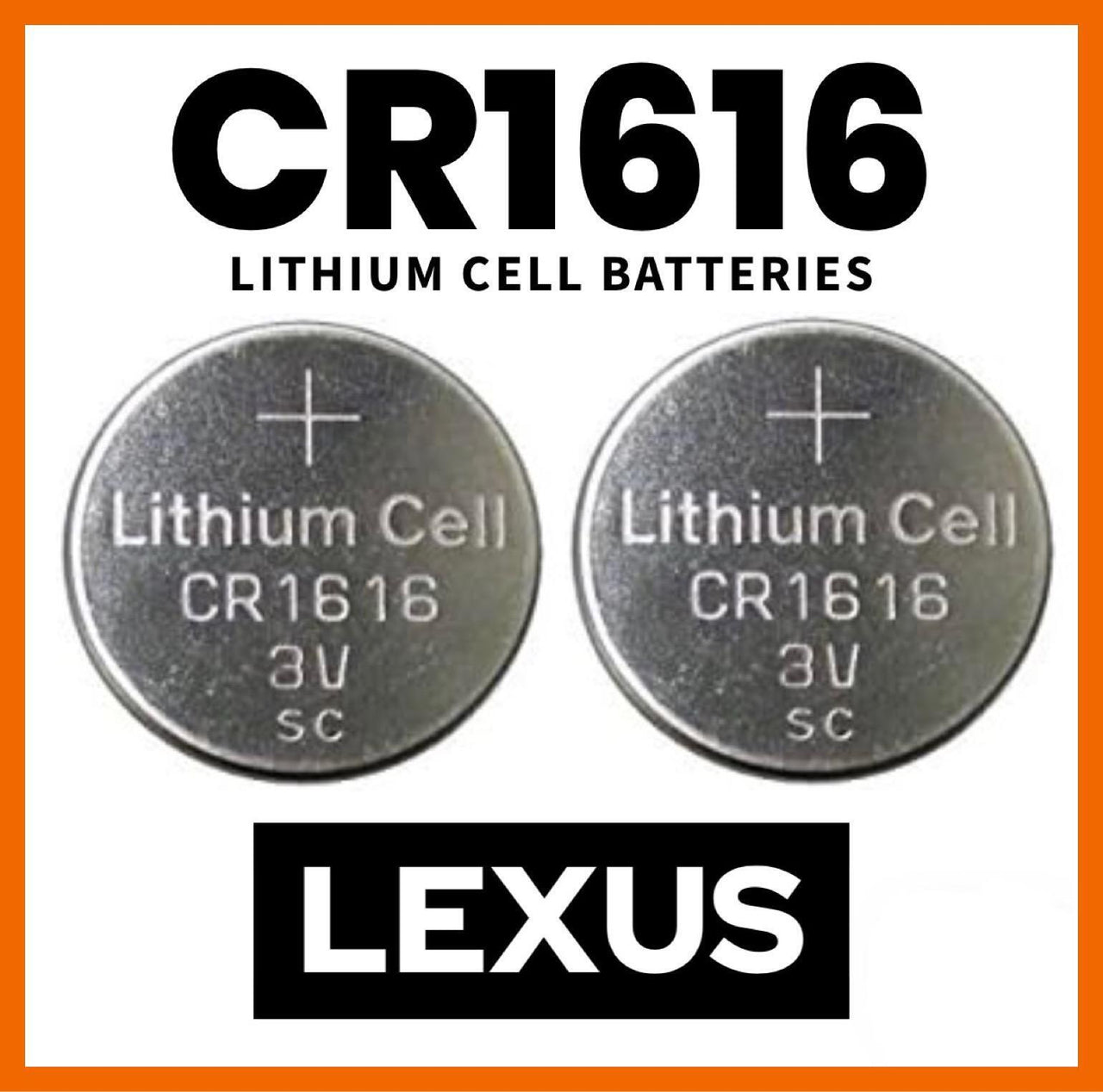 Car Key Fob CR1616 Battery Fits Lexus ES330 GS300 GS400 GS430 IS300 LS400 X2