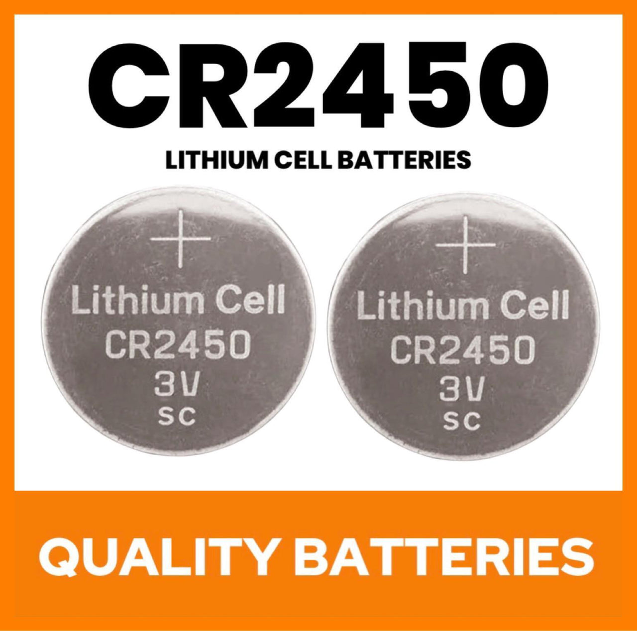 CR2450 Lithium Coin Cell Battery X2