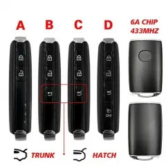 OUC6000066 315MHz Smart Remote Key Fob 4 Button for Cadillac Escalade 2007 2008 2009 2010 2011 2012 2013 2014 (No Key Blade)