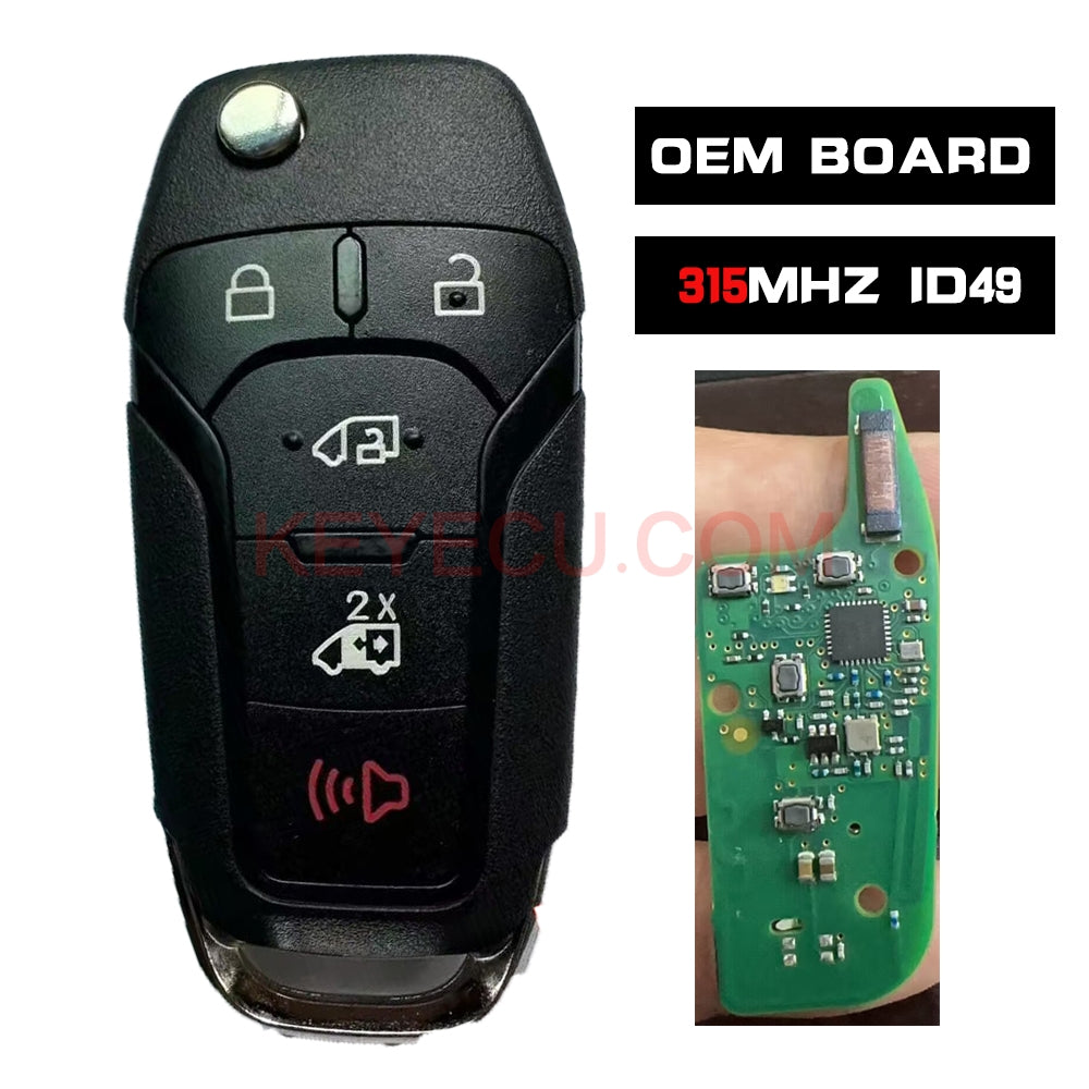 OEM Board 164-R8255 , N5F-A08TAA Remote Key 5 Button 315MHz ID49 Chip Fob for Ford Transit Connect 2020-2023