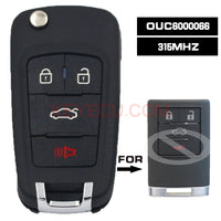 Thumbnail for OUC6000066 Replacement Remote Control Key Fob 4 Button 315MHz for Cadillac CTS 2008-2013